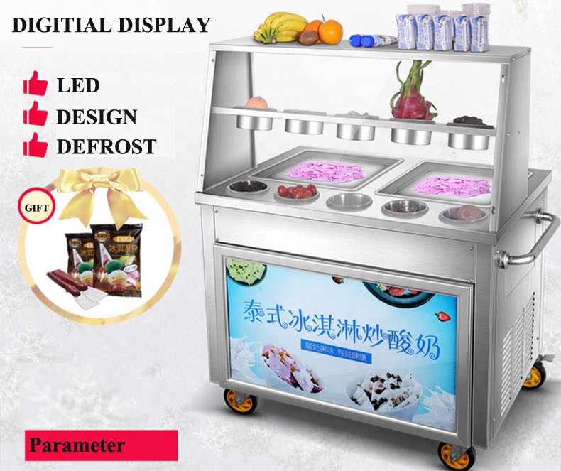 Frying Ice Machine Commercial  - Ice Cream Maker Electric recension och pris